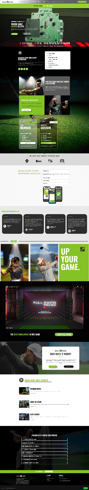The Back Nine Golf website preview